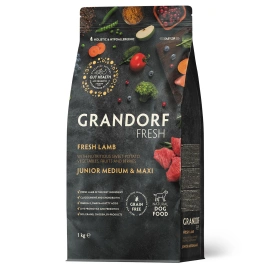 Сухой корм Grandorf Fresh Dog для взрослых собак средних и крупных пород чувствительное пищеварение и гипоаллергенный ягненок с бататом 1 кг