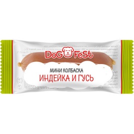 Лакомство Dog Fest мини-колбаска из индейки и гуся для собак - 6 г