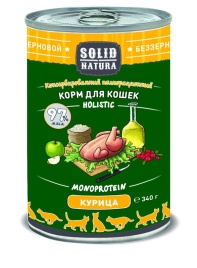 Solid Natura Holistic с курицей для кошек 340 г