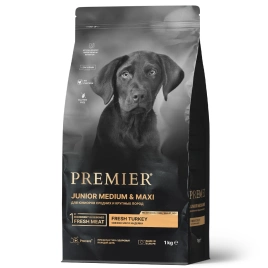 Сухой корм Premier Dog Junior Medium & Maxi Turkey для юниоров средних и крупных пород, с индейкой, 1 кг