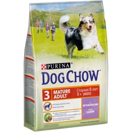 Purina Dog Chow для взрослых собак старше 5 лет с ягненком - 2,5 кг