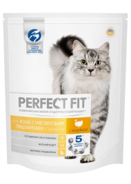 Perfect Fit Sensitive сухой корм для взрослых кошек с чувствительным пищеварением с индейкой - 1,2 кг