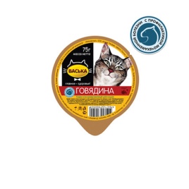 Влажный корм Васька для кошек для профилактики МКБ с говядиной - 75 г