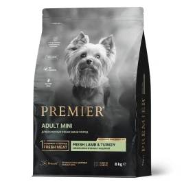 Сухой корм Premier Dog Adult Mini Lamb & Turkey для собак мелких пород, с ягненком и индейкой, 8 кг