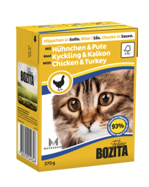Bozita кусочки в соусе со вкусом курицы и индейки для кошек - 370 г