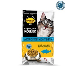 Васька сухой корм для кошек для профилактики МКБ с морским коктейлем - 2 кг