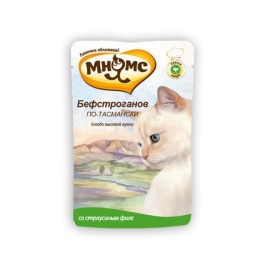 Мнямс паучи Бефстроганов по-тасмански со страусиным филе для кошек - 85 г