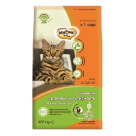 Мнямс Active Life сухой корм для взрослых кошек с кроликом - 400 г