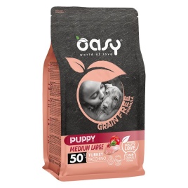 Oasy Dry Dog Grain Free Puppy Medium сухой беззерновой корм для щенков средних пород с индейкой - 2,5 кг