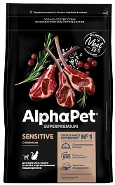 Сухой корм ALPHAPET Superpremium Hairball Lamb & Rabbit для взрослых кошек и котов, для выведения шерсти, с ягненком и кроликом, 400 г