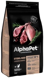 Сухой корм ALPHAPET WOW Superpremium Chicken Sterilised для стерилизованных кошек, c цыпленком 350 г