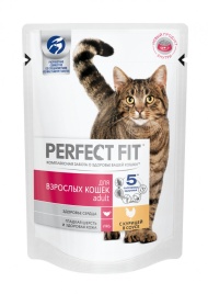 Паучи Perfect Fit Adult для взрослых кошек с курицей в соусе - 85 г
