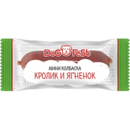 Лакомство Dog Fest мини-колбаска из кролика и ягненка для собак - 6 г