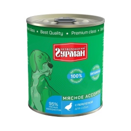 Четвероногий Гурман Мясное ассорти с перепелкой для собак 340 г