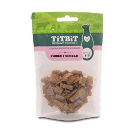 TiTBiT Кишки говяжьи для кошек, сушеные лакомства - 20 г