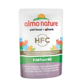 Almo Nature Classic Nature Adult Cat Chicken & White Bait паучи для взрослых кошек с курицей и сардинками в бульоне - 55 г
