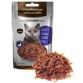 ДЕРЕВЕНСКИЕ ЛАКОМСТВА Соломка утиная нежная для кошек 50гр