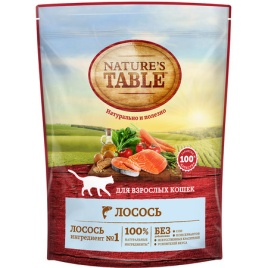 Nature’s Table сухой корм для кошек с лососем - 650 г