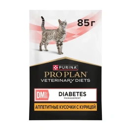 Влажный корм PRO PLAN Veterinary Diets DM Diabetes Management Chicken для кошек, диетический при диабете, с курицей, 85 г