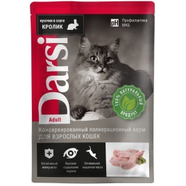 Darsi Adult влажный корм для взрослых кошек с кроликом 85 г