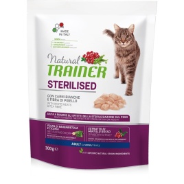 Trainer Natural Cat Sterilised Adult With White Meats And Pea Fibre сухой корм с белым мясом и клетчаткой гороха для взрослых стерилизованных кошек 300 г