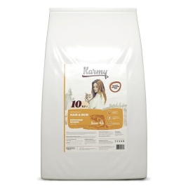 Сухой корм Karmy Hair & Skin для взрослых кошек для здоровья кожи и шерсти c лососем 400 г