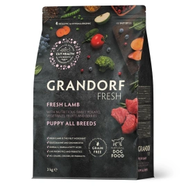 Сухой корм Grandorf Fresh Dog для щенков всех пород беременных и кормящих собак беззерновой ягненок с бататом 3 кг