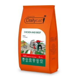 Dailycat Casual line Kitten Chicken and Beef сухой корм для котят с курицей и говядиной - 3 кг