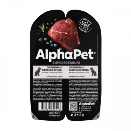 Влажный корм ALPHAPET Superpremium Monoprotein ламистер Turkey для взрослых собак, с индейкой, 100 г