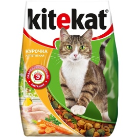 Kitekat сухой корм для взрослых кошек с аппетитной курочкой - 350 г