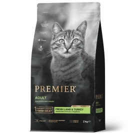 Сухой корм Premier Cat Adult Lamb & Turkey для взрослых кошек, с ягненком и индейкой, 2 кг