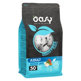 Oasy Dry Dog Grain Free Adult Medium сухой беззерновой корм для взрослых собак средних пород с рыбой - 2,5 кг