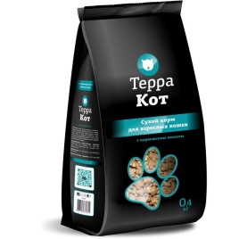 Терра Кот сухой корм для взрослых кошек всех пород с норвежским лососем - 400 г
