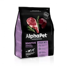 Сухой корм ALPHAPET Superpremium Mutton & Giblets для взрослых собак средних пород с чувствительным пищеварением, с бараниной и потрошками, 12 кг
