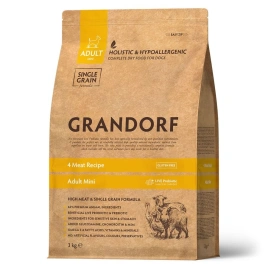 Сухой корм Grandorf Holistic 4 вида мяса с пробиотиками для взрослых собак мелких пород, 3 кг