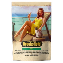 Влажный корм Brooksfield Adult Cat для взрослых кошек с курицей и броколи в желе в паучах - 85 г