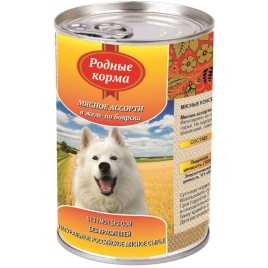 Родные Корма Мясное ассорти в желе по боярски для собак - 970 г