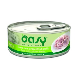 Oasy Wet cat Specialita Naturali Tuna Chicken flake дополнительное питание для кошек с тунцом и курицей в консервах - 70 г (1 шт)