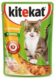 Kitekat корм для кошек в паучах с Курицей в желе 85 г