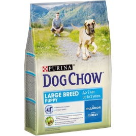 Purina Dog Chow для щенков крупных пород до 2 лет с индейкой - 2,5 кг