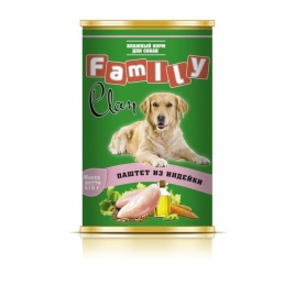 Clan Family влажный корм для собак паштет из индейки в консервах - 415 г