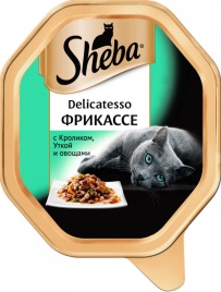 Sheba Delicatesso патэ для кошек с кроликом, уткой и овощами 85 г