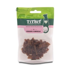 TiTBiT Кишки говяжьи для кошек, вяленые лакомства - 35 г