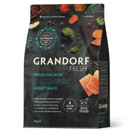 Сухой корм Grandorf Fresh Dog Salmon & Sweet Potato для взрослых собак крупных пород лосось, с бататом, 3 кг