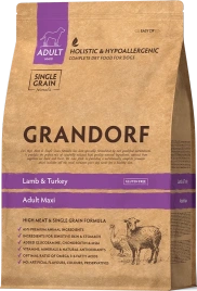Сухой корм Grandorf Maxi Lamb & Turkey для взрослых собак крупных пород, с ягненком и индейкой, 10 кг