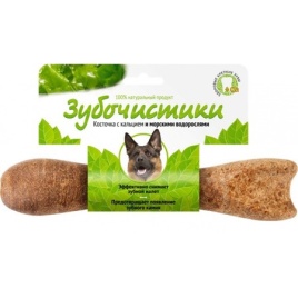 ДЕРЕВЕНСКИЕ ЛАКОМСТВА ЗУБОЧИСТИКИ Косточка жевательная для собак крупных пород от 25 кг Морские водоросли 1шт 265г