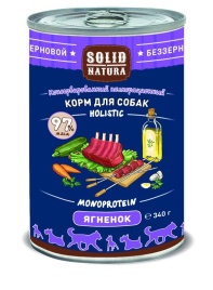 Solid Natura Holistic с ягненком для собак 340 г