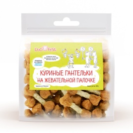 Dog Fest Куриные гантельки на жевательной палочке для собак 500 г