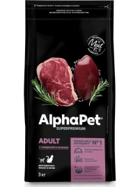 Сухой корм ALPHAPET Superpremium Beef & Liver для взрослых домашних кошек и котов, с говядиной и печенью, 7 кг