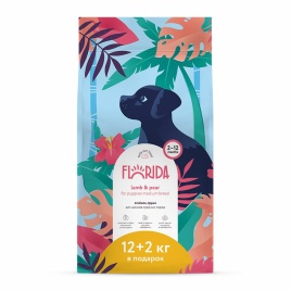 Florida сухой корм для взрослых собак средних пород с ягненком и грушей 14 кг